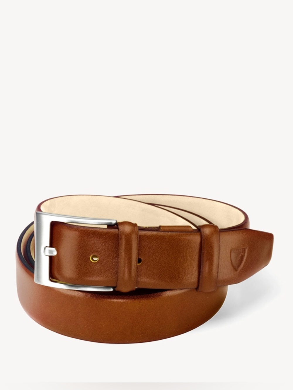 Aspinal of London Brown Leather Belt Mens S Classic Dress Casual Quiet Luxury - Picture 2 of 12